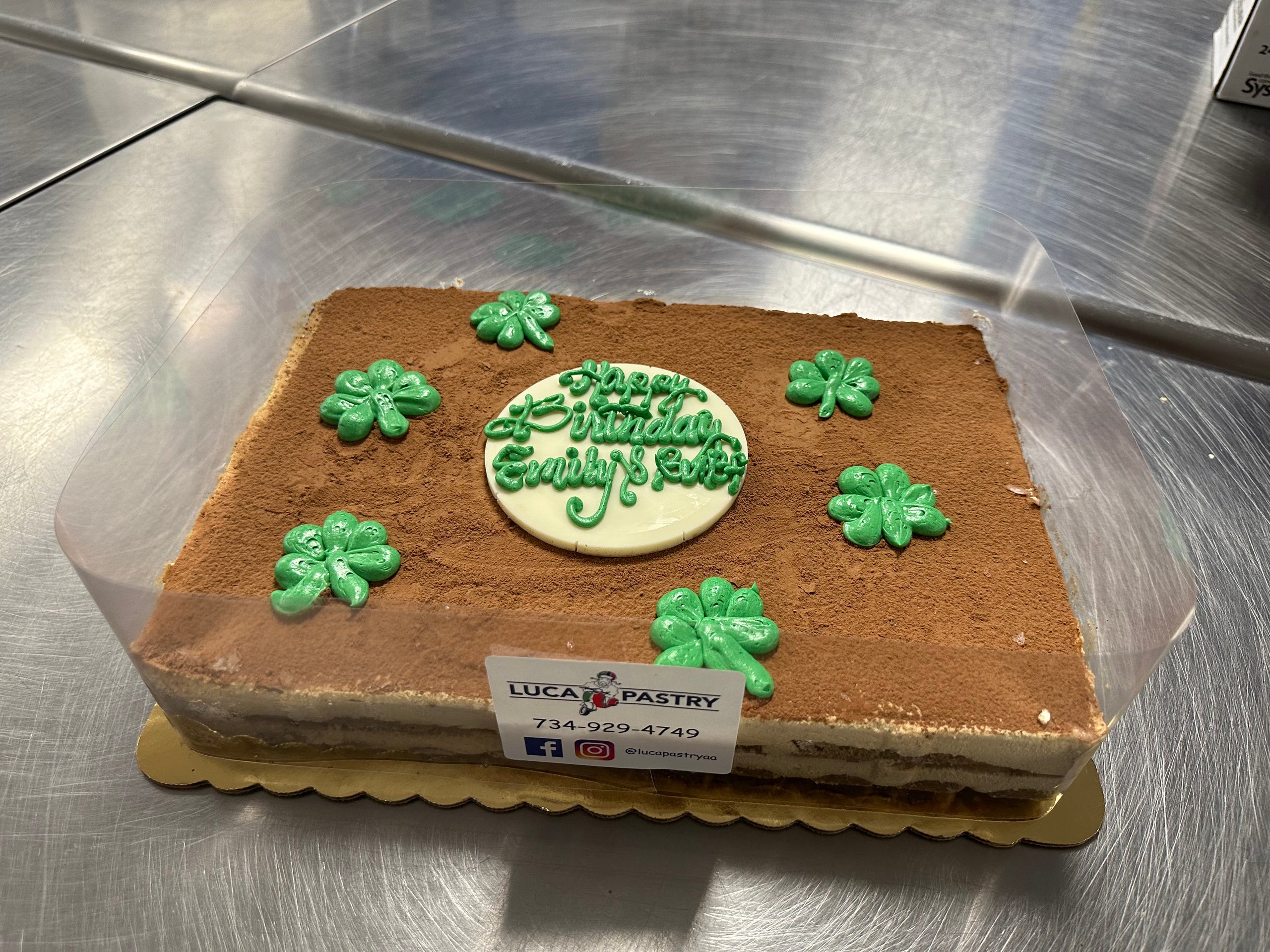 1/4 sheet Tiramisu Luca Pastry Ann Arbor